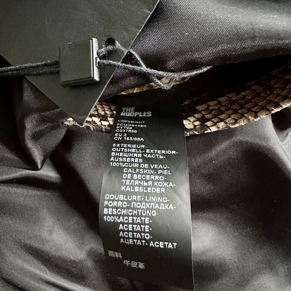 🔥 NWT The Kooples Leather Snakeskin-Effect Blazer | 100% Calfskin | RARE $1115 - Picture 13 of 13